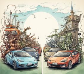Electric cars versus conventional cars in rent a car
